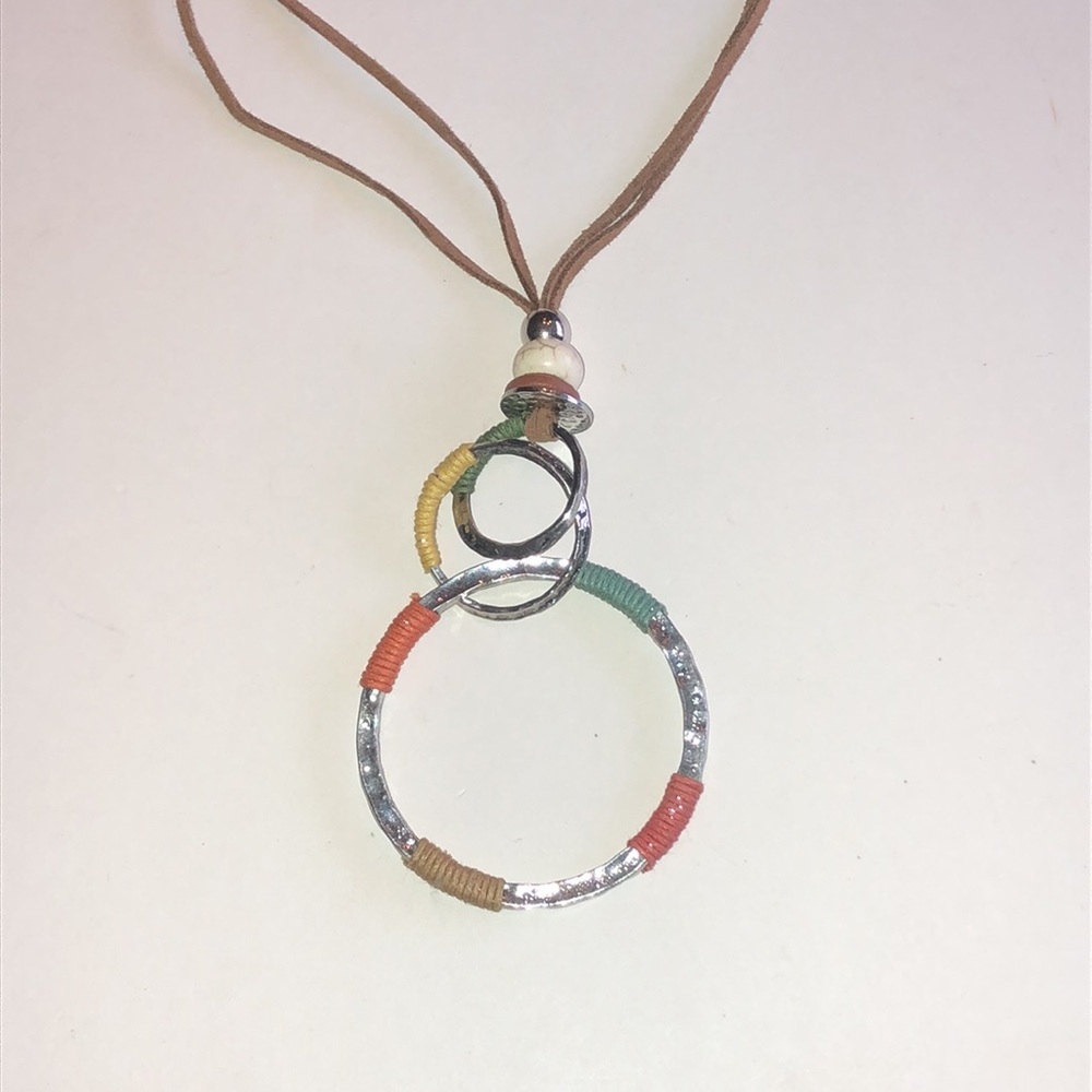 Boho Multi-Color Circle Pendant Necklace